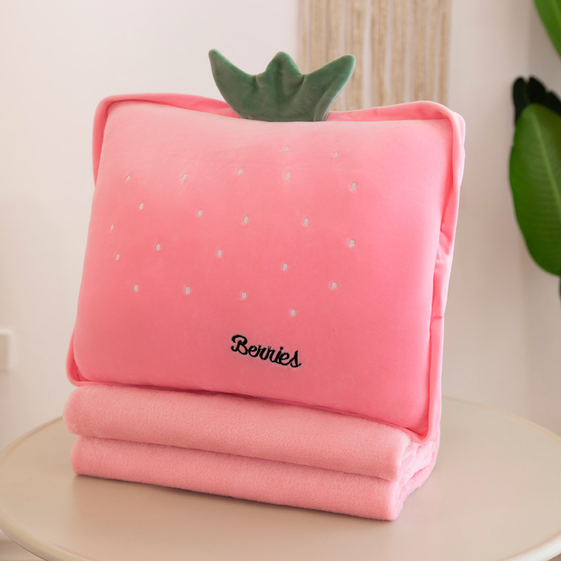 New Fruit Airable Cover Air Conditioning Blanket Pillow Nap Blanket Two-in-One Office Cushion