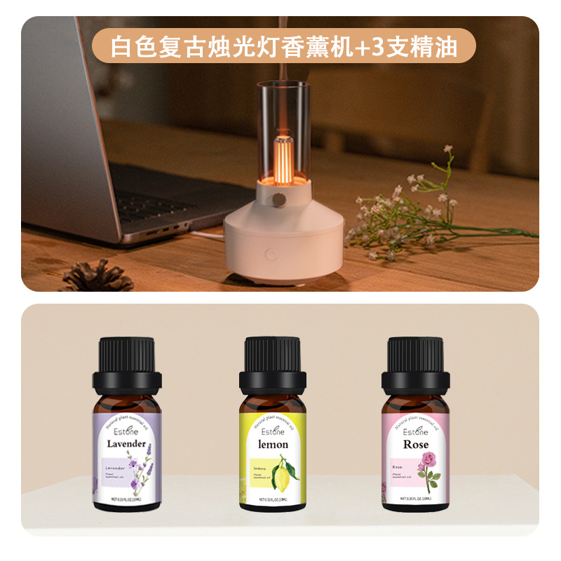 Cross-Border New Candle Light Aromatherapy Machine Desktop Atmosphere Lamp Household Essential Oil Atomization Humidifier Retro Aromatherapy Machine