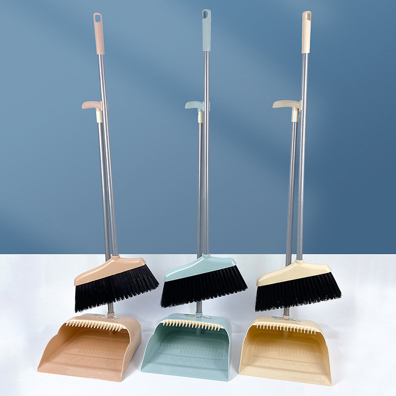 Broom Set Household Sweeping Soft Fur Broom Plastic Broom Dustpan Toothed Broom Dustpan Set Combination 0588
