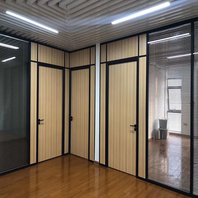 天津办公室玻璃隔断墙铝合金隔墙办公室钢化玻璃隔断玻璃门生态门