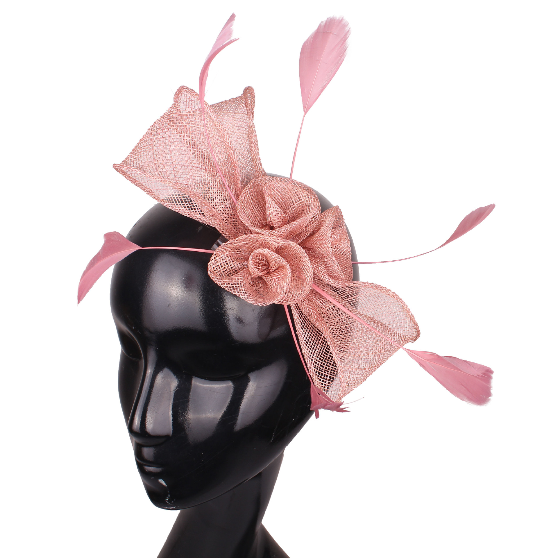 手工皇家聚会头饰 进口亚麻羽毛花朵发梳发饰 ebay速卖通热销