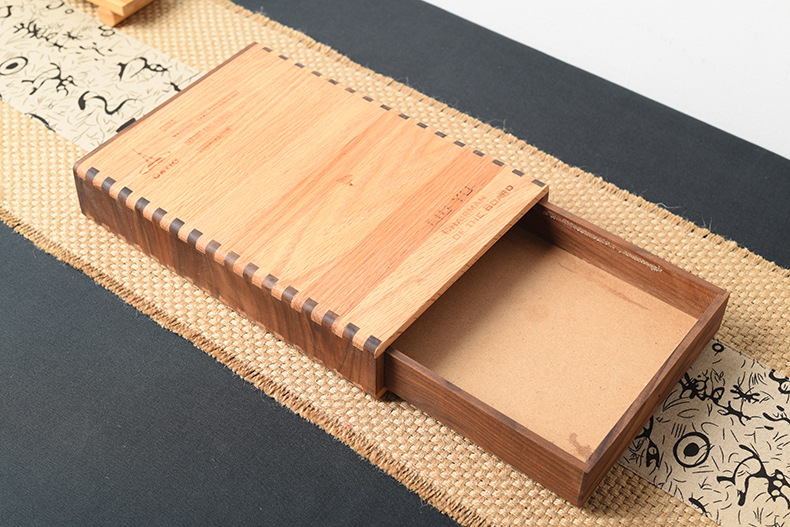 传统榫卯结构胡桃木橡木双拼木盒多用途收纳木盒礼盒包装