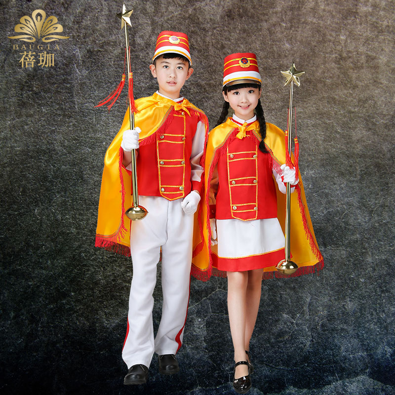 儿童鼓号队服装中小学生仪仗队表演幼儿园升旗手军鼓管乐队演出服