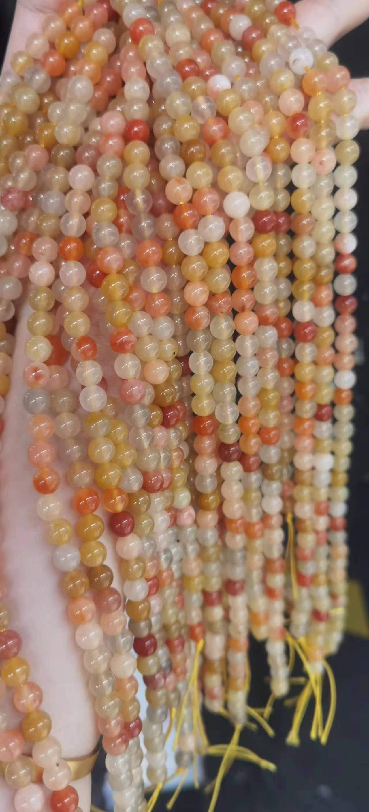 6*8mm天然石草莓晶水晶竹节串珠 散珠diy首饰饰品竹节手链珠散珠