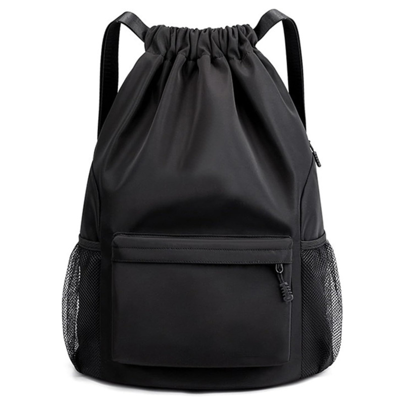 运动抽绳背包游泳健身包背包,带鞋隔层和口袋沙滩包运动健身包