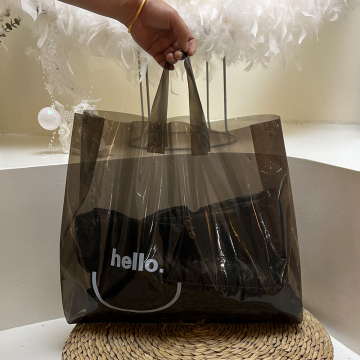 服装店用手提袋半透明高级感袋子logo礼品袋购物袋塑料袋-阿里巴巴