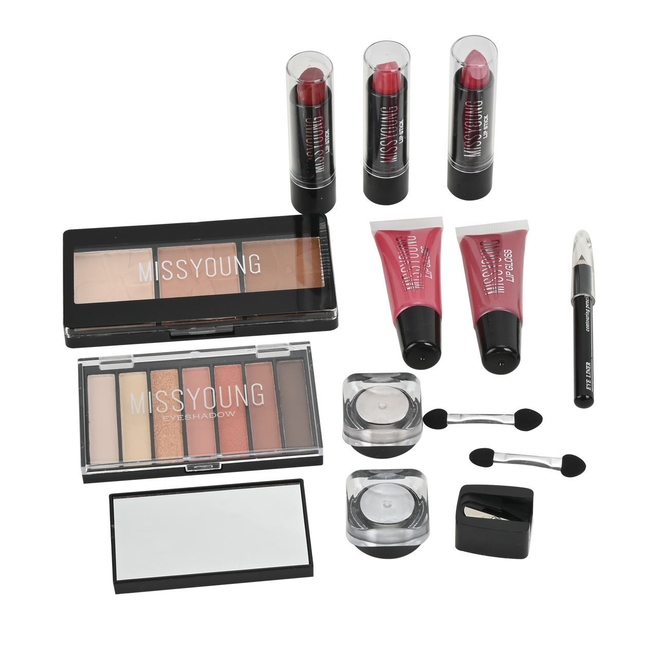 Missyoung European and American Style Liquid Blush Eye Shadow Repair Lipstick Kit Makeup Kit Set Box Wholesale