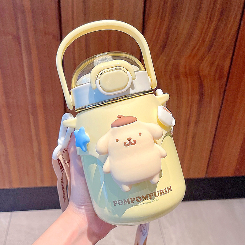 Good-looking Internet Celebrity Sanrio Joint-Name Water Cup with Adjustable Strap Cup Large Capacity Cute Girl Thermos Cup