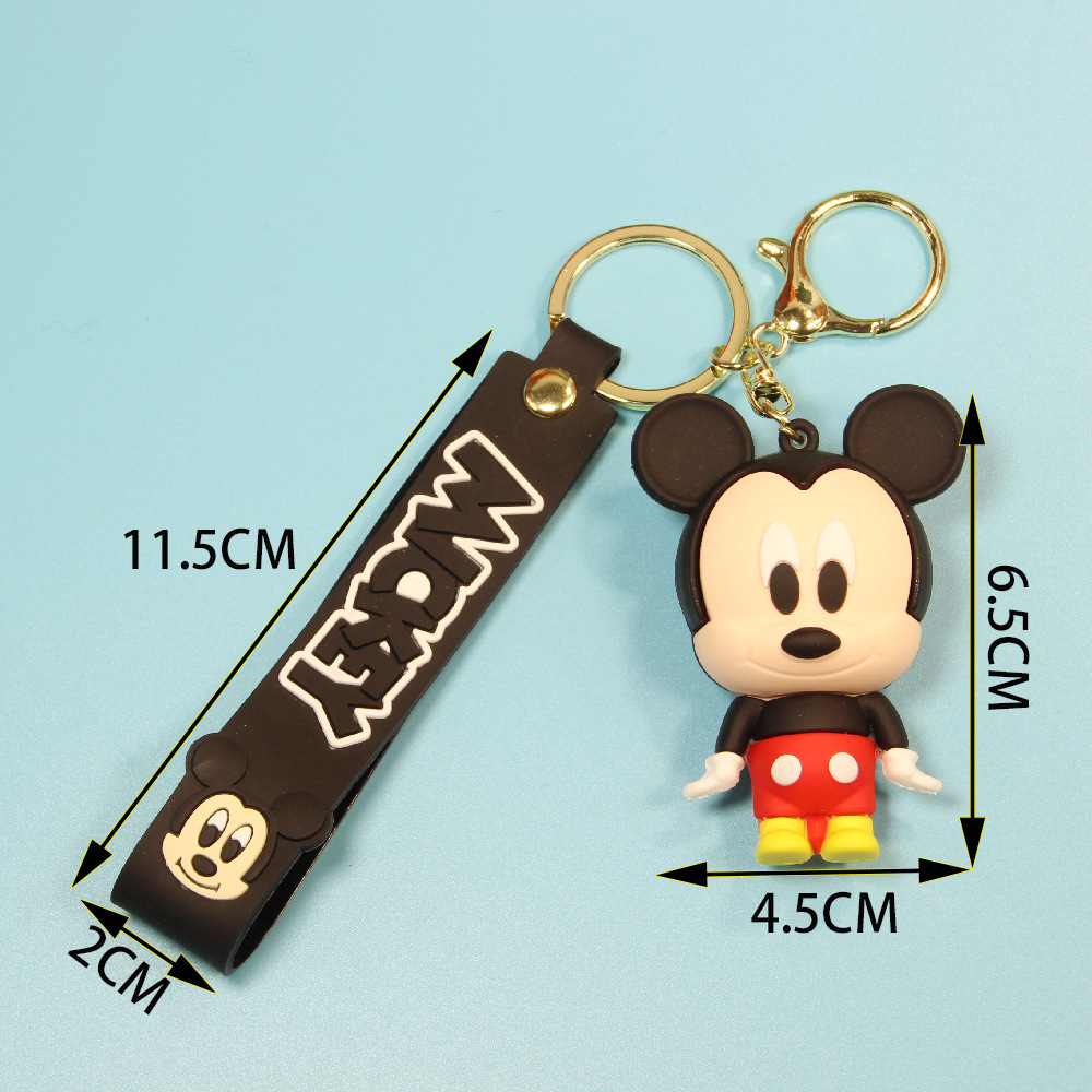 Classic Mickey Keychain Pendant PVC Figurine Key Chain Small Gift Ins Silicone Minnie Pendant Ornaments for Couple Wholesale