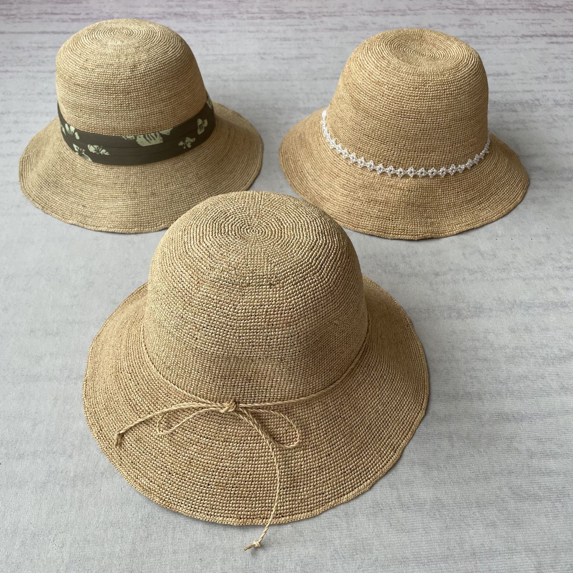 天然拉菲草 手工钩针!