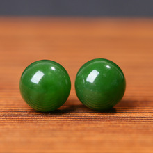 天然和田玉珠子碧玉散珠子半孔单珠diy配饰 耳钉耳饰吊坠锁骨链批