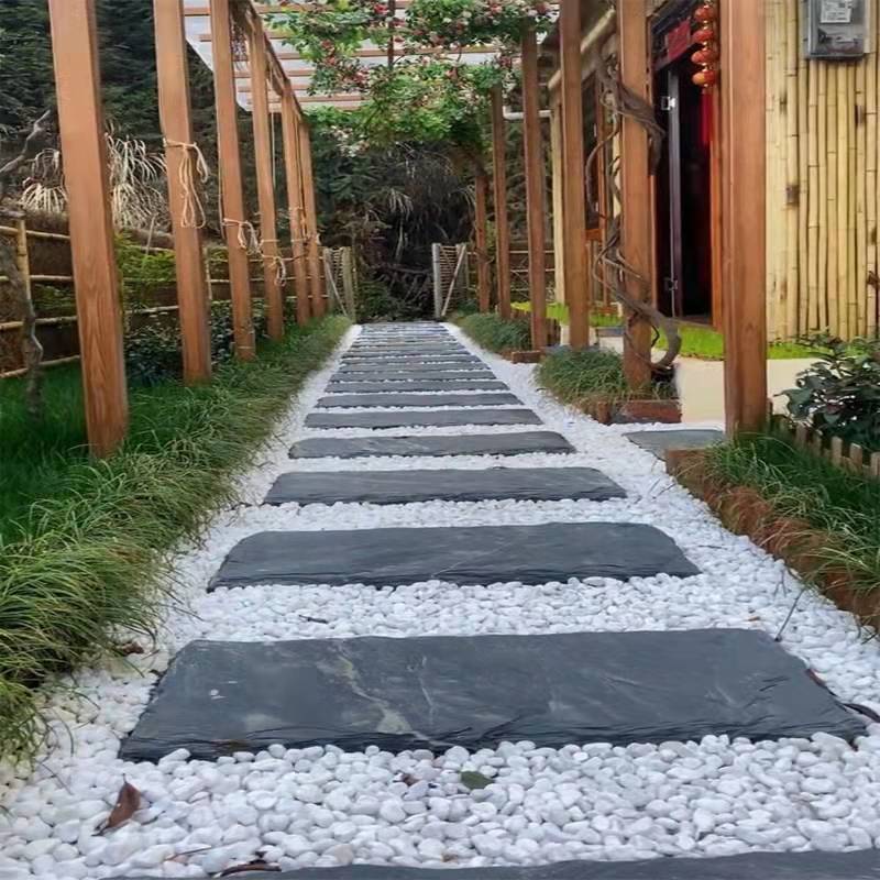 青石板踏步庭院地砖花园草坪垫脚户外汀步天然原石园林脚踏铺路石