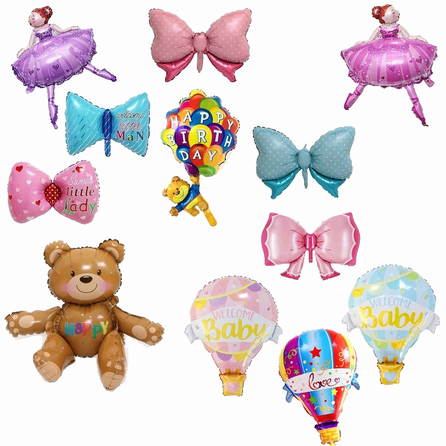 baby full-year girl polka dot bow ballet 3d three-dimensional trojan bear balloon birthday party deployment and decoration