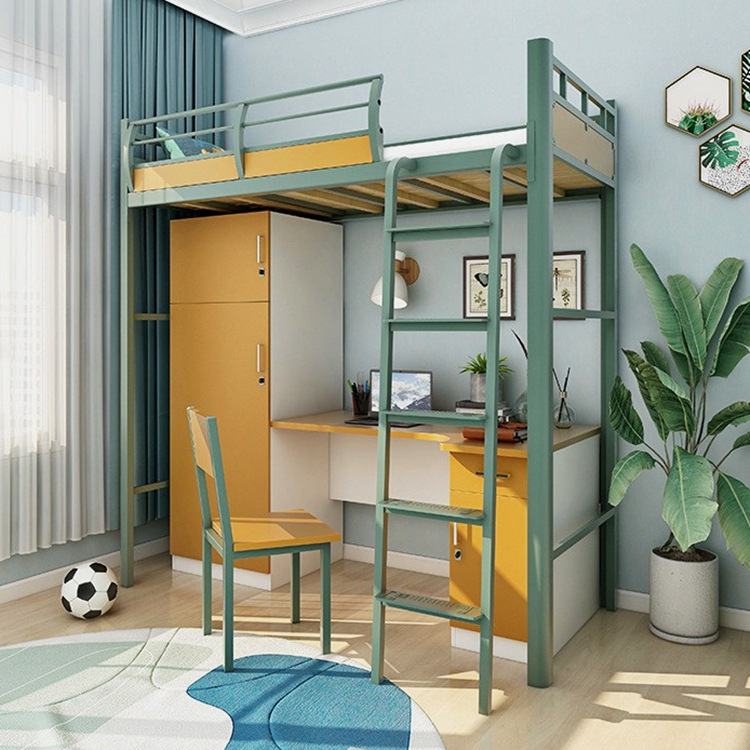 学校公寓床上床下桌宿舍床大学生二连体上床下柜组合床上下双层床