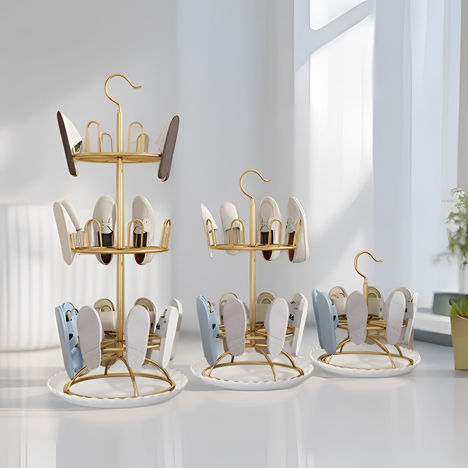 阳台窗外窗户晒鞋架多层晾晒神器晾鞋架凉鞋架子挂鞋架落地置物架