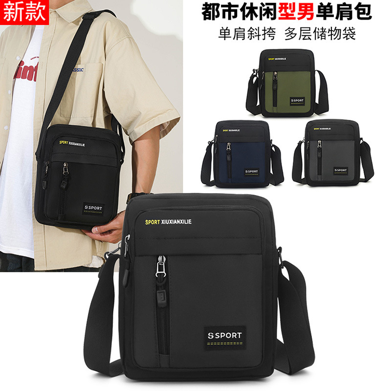 Wholesale 2023 Summer New Simple and Versatile Men's Messenger Bag Portable Trend Fashion Waterproof and Hard-Wearing Shoulder Bag