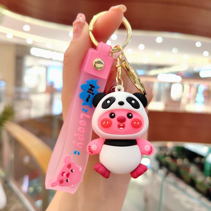 New Cute Pvc Little Beaver Keychain Pendant Cartoon Doll Car Key Chain Hanging Ornament Small Gift Wholesale