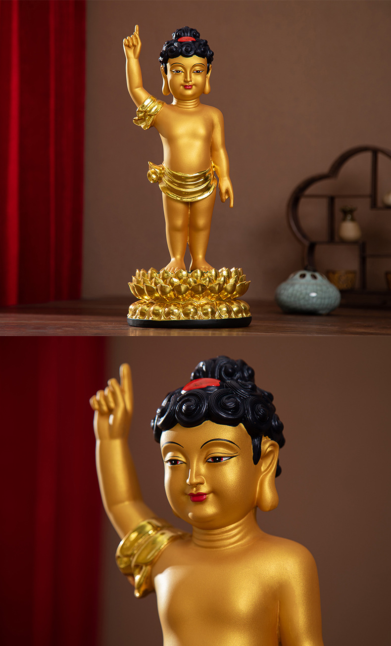 家用浴佛太子像树脂寺庙居家供奉摆件释迦牟尼佛防水浴佛节