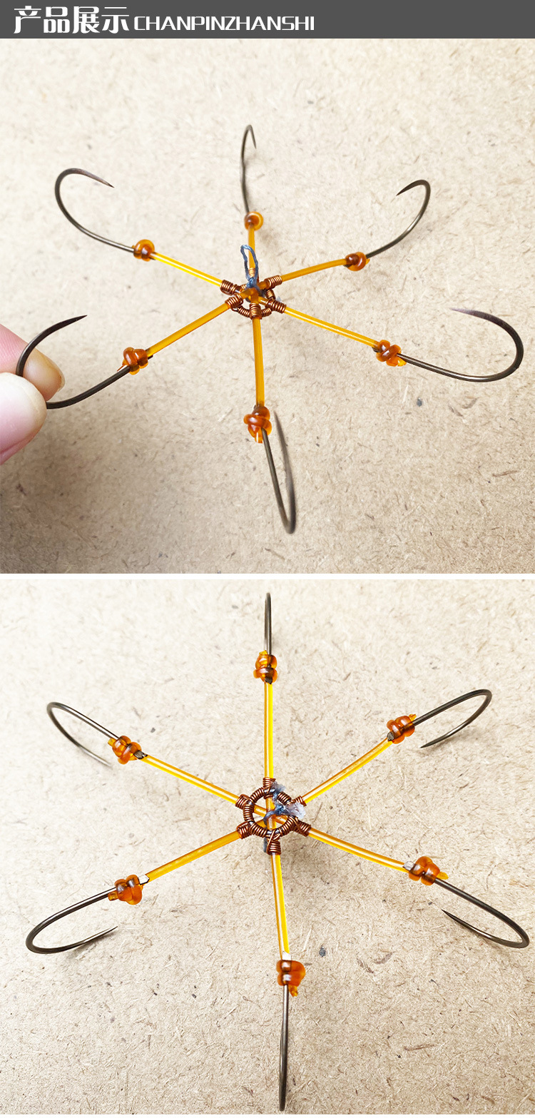 越南六爪锚钩手工绑制无铅9cm/10.5cm锚鱼钩鲢鱅鱼钩锚中上层鱼钩