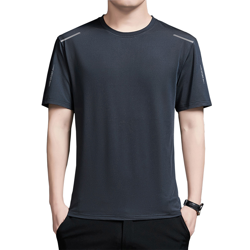 0成交1709件高弹力冰丝短袖t恤男士潮牌半袖夏季运动速干t衣无痕中年