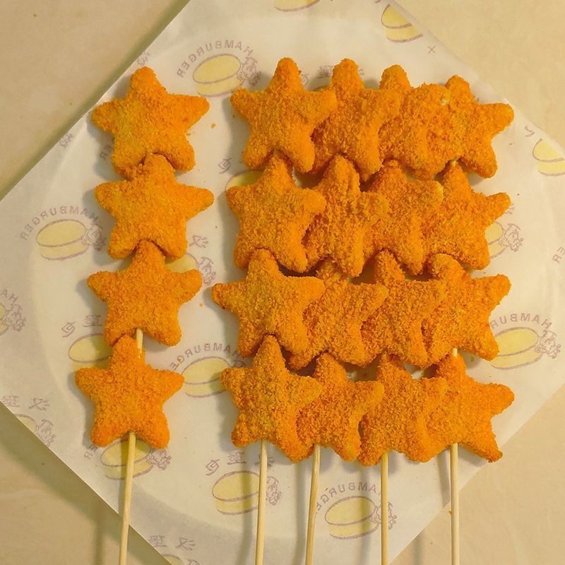 幸运星五星鸡块串1200g 鸡肉鸡块油炸速冻休闲小吃冷冻半成品包邮