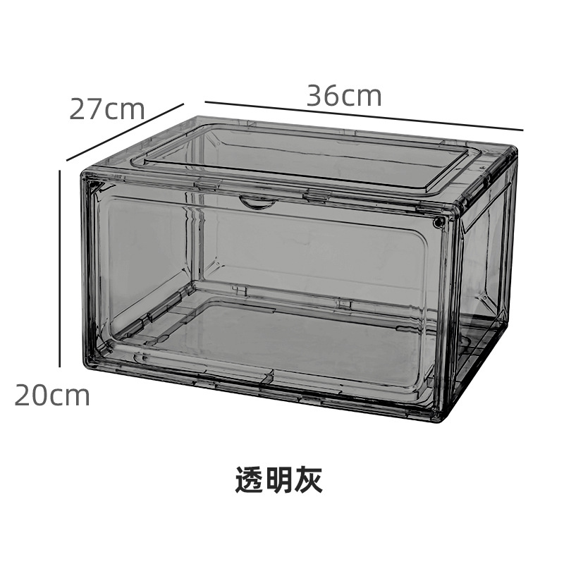 Transparent Shoe Box Magnetic Air Jordan Sneakers Storage Box Sneakers Display Cabinet Dustproof Moisture-Proof Shoe Cabinet Factory Wholesale