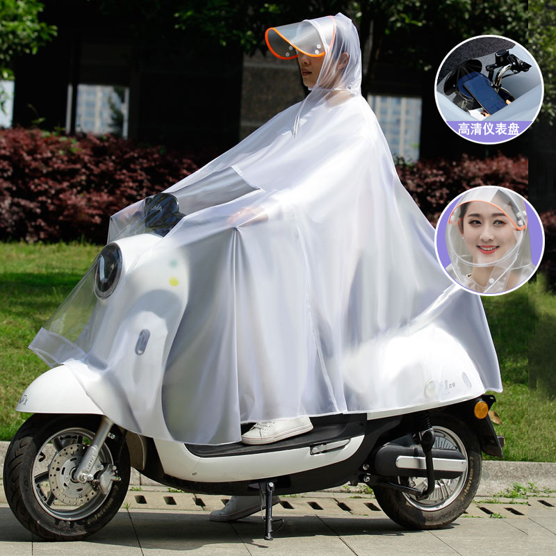 Factory Electric Bike Raincoat Candy Color Dashboard Double Brim Raincoat Riding Poncho Pvc Adult Poncho Wholesale