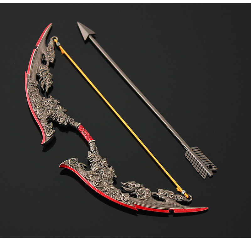 永劫兵器周边 金属兵器武器17cm 腥红之月弓箭合金模型摆件玩具
