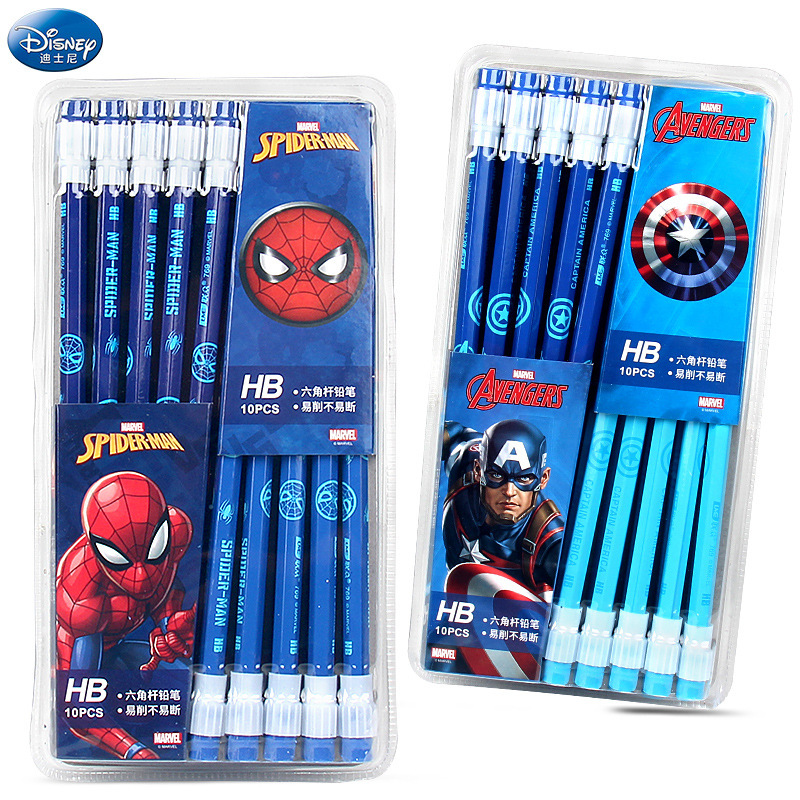 Disney Disney E0233 Primary School Student Marvel Ice and Snow Children Cartoon 20 Cards Large Leather Tip HB Pencil