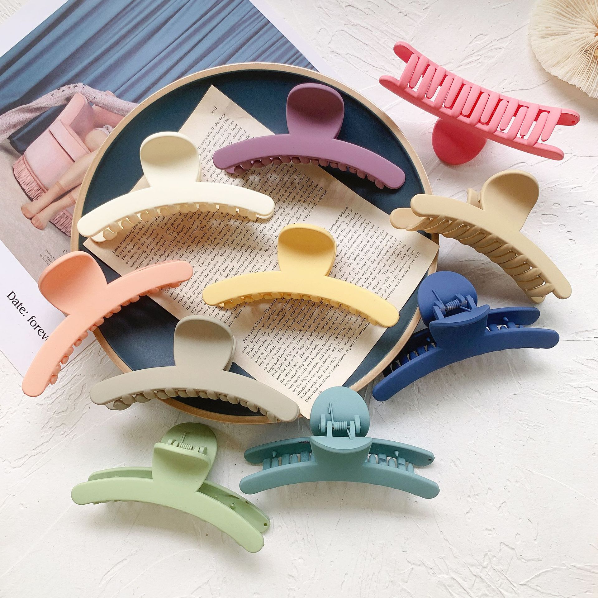 Cream Color Grip Ins Simple All-Match Hair Claw Sweet Internet Celebrity Palette Hair Clip Hairpin Hair Accessories