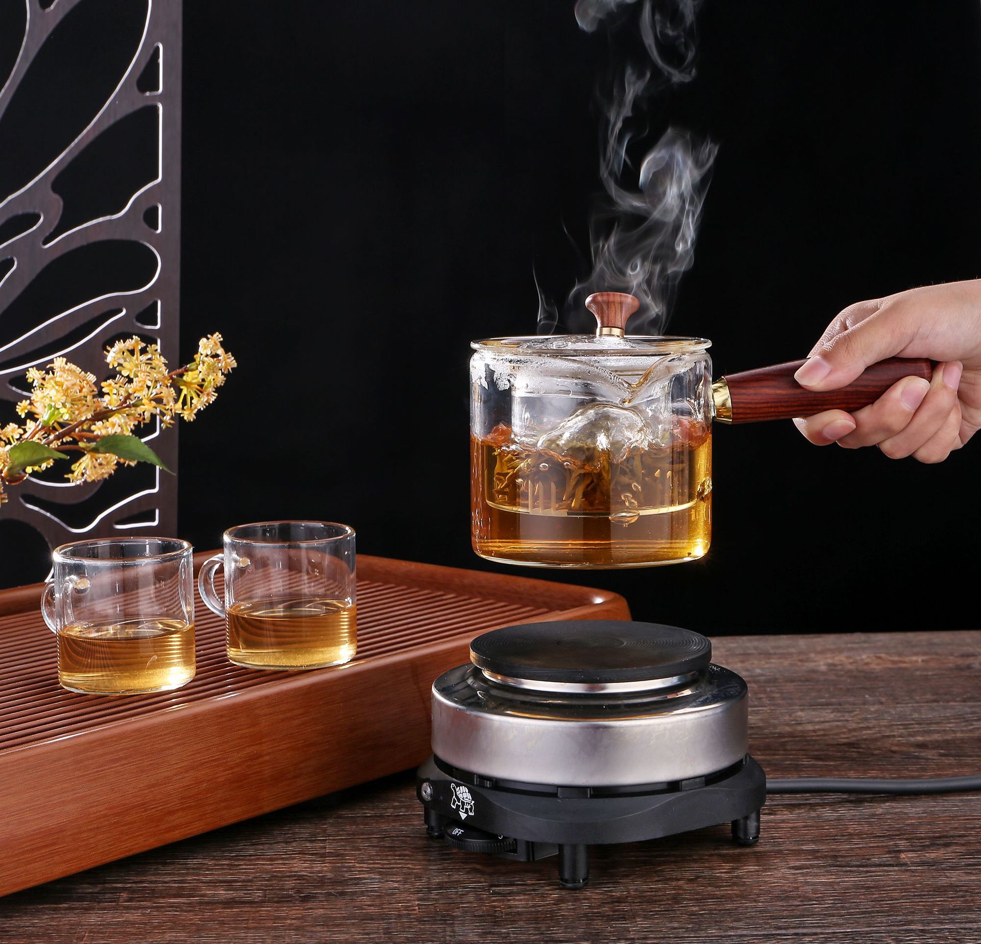 电热炉500w多功能电茶炉玻璃茶壶迷你煮茶器家用保温加热电炉厂家