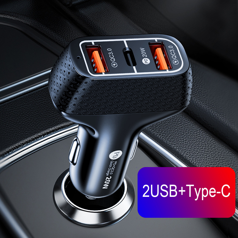 One-to-Three 2A 2usb + Type-C Car Charger 2usb Interface Car Phone Charger