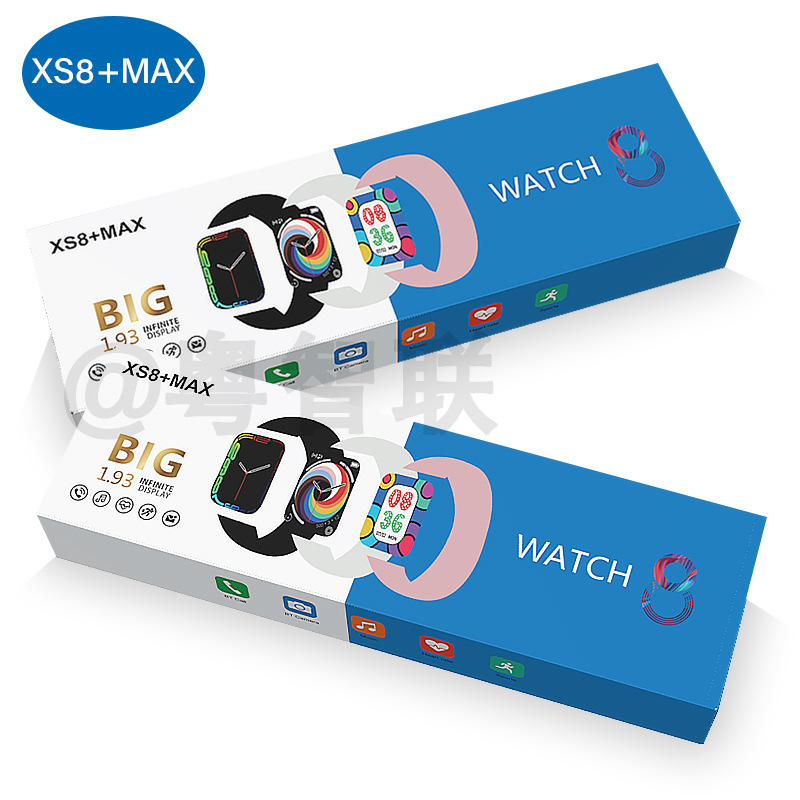 New Xs8 + Max Smart Watch 1.93 Large Screen with Rotary Magnetic Adhesive Charging Bluetooth Calling Sports S8 Watch