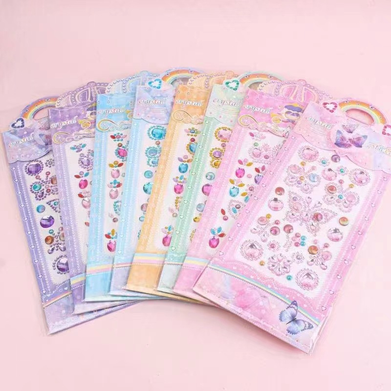 New Acrylic Princess Rose Diamond Five-Star Diamond Stickers Cartoon Shape Starry Children Shell Mobile Phone Decoration