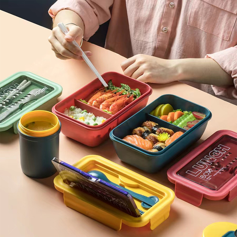 Japanese Lunch Box Plastic Lunch Box Portable Seal Fashion Adult Student Compartment Lunch Box Stall Wholesale
