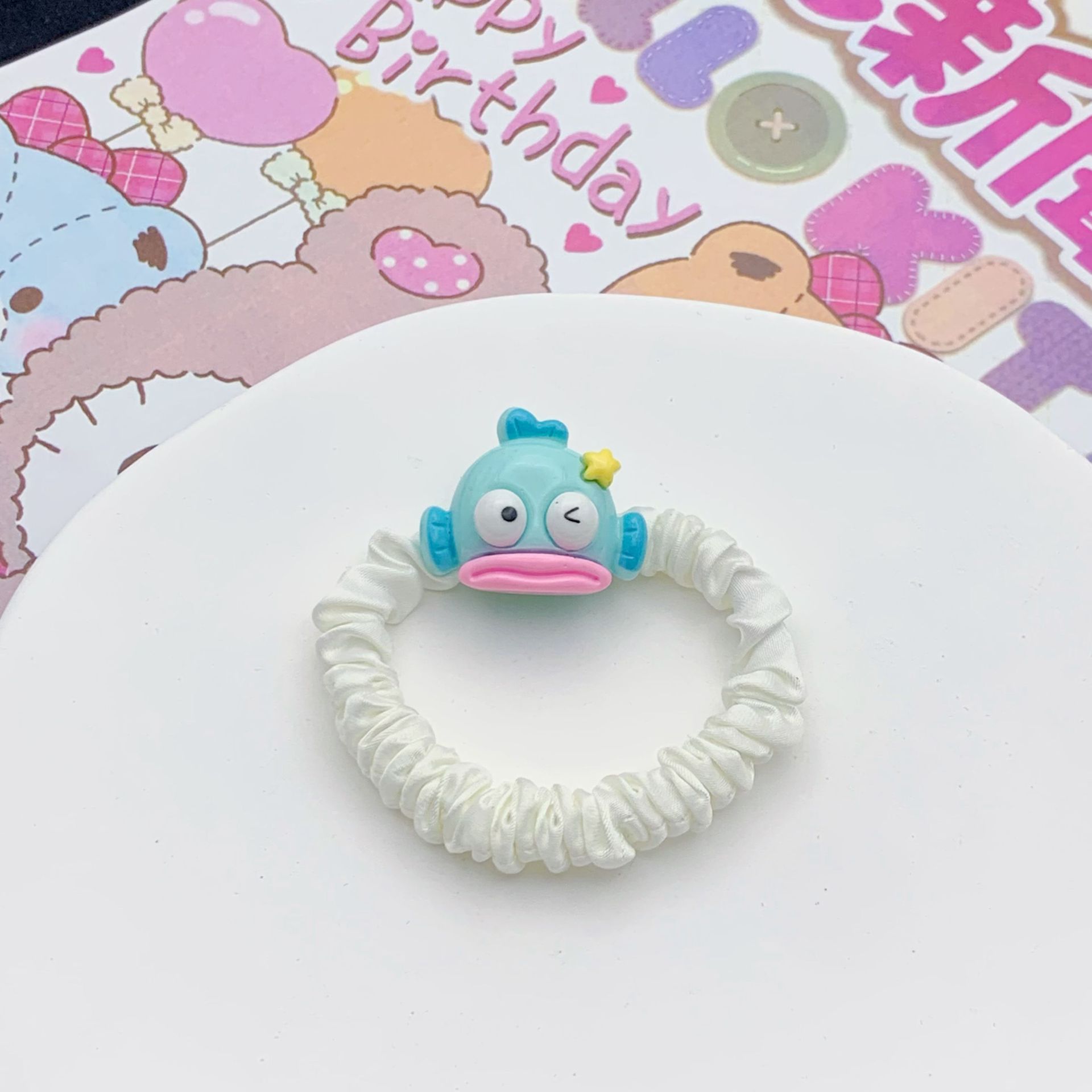 Cute Cartoon Blue Fish XINGX Ins Hair Ring Hair Rope Cute Girl Student Headband All-Match Couple Hair Accessories