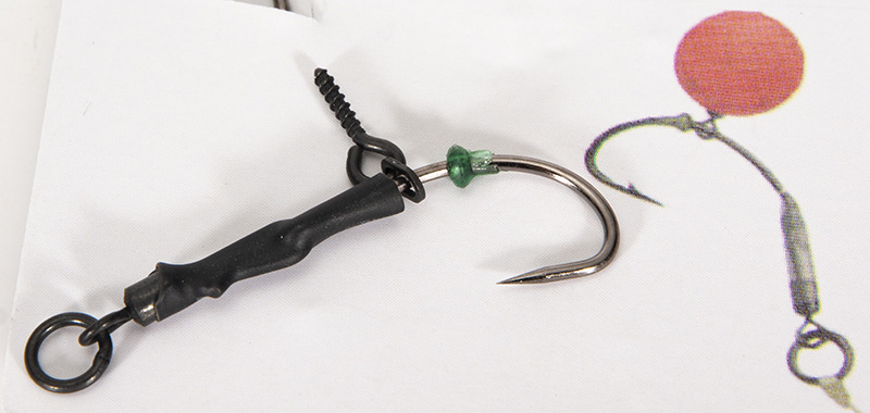 toply欧式鲤鱼罗尼钓组 成品哑光铁氟龙鱼钩rigs组件4pcs浮球钓组