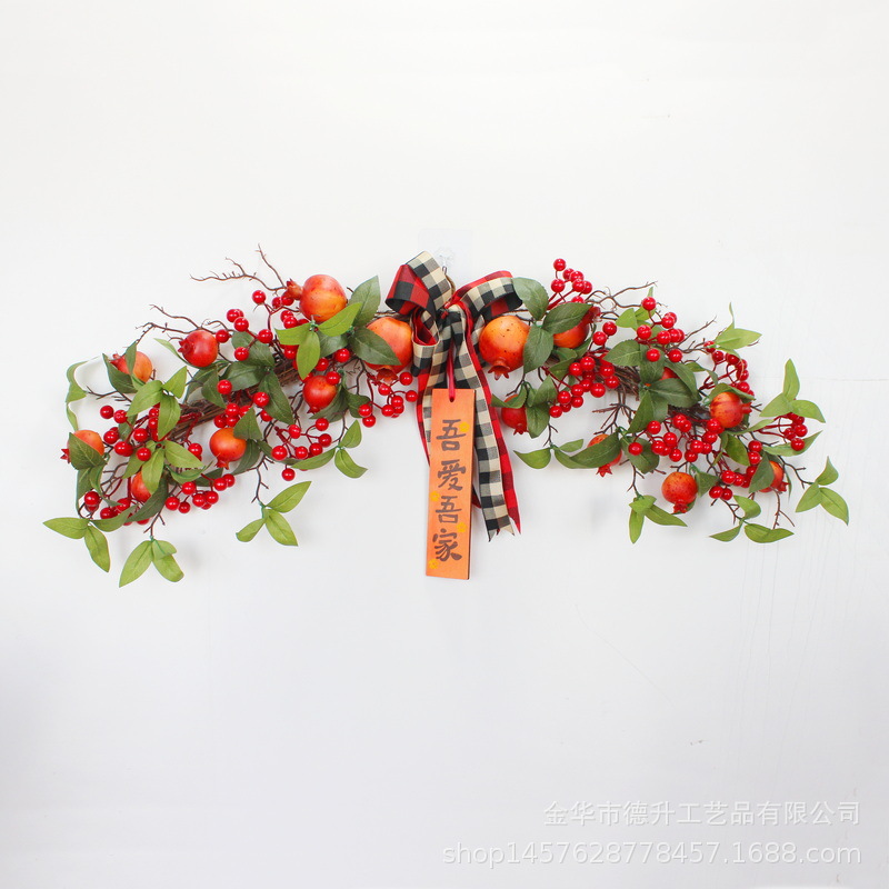 Chinese Hawthorn Fortune Fruit Pomegranate Door Hanging New Year Decoration Living Room Showcase Decoration New Year Home I Love My Home Decorations