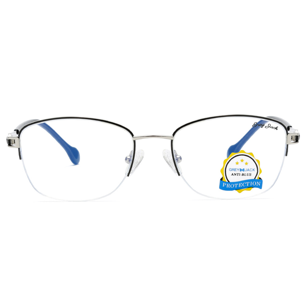 新款金属半框镶钻平光镜简约框架眼镜防蓝光防紫外线眼镜架5143