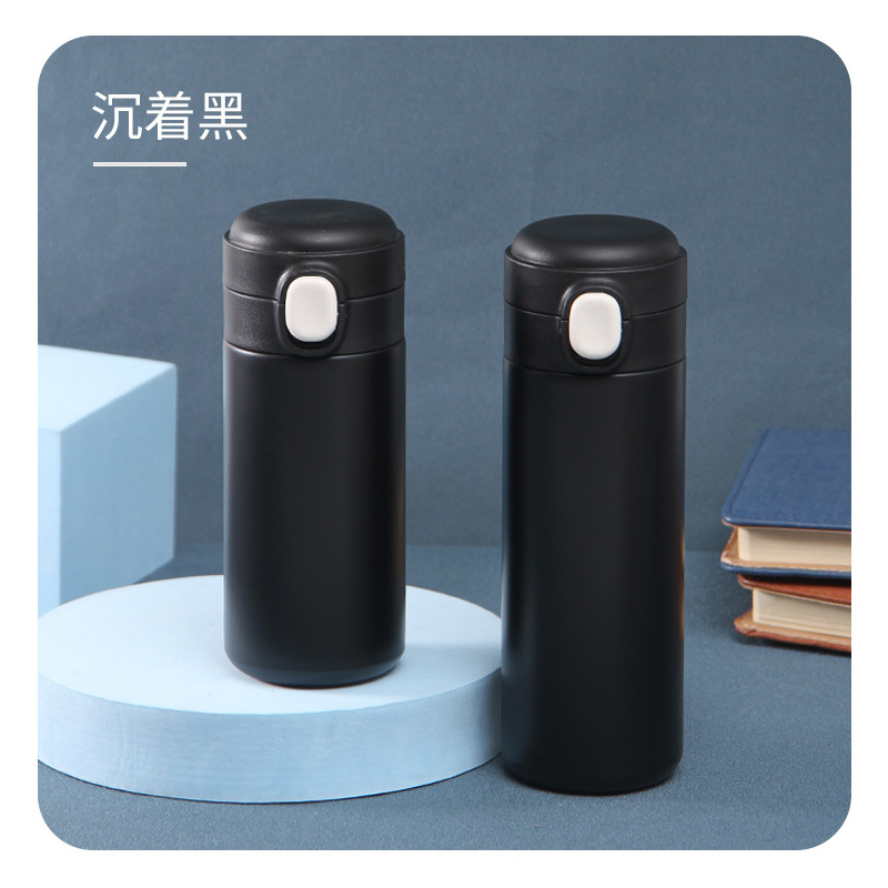 Modern Simple 304 Stainless Steel Pea Cup Portable Bounce Cover Straight Mini Water Cup Student Cute Thermos Cup