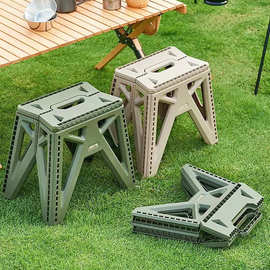 跨境爆款塑料折叠凳 家用便携简易儿童凳子 户外露营手提马扎板凳