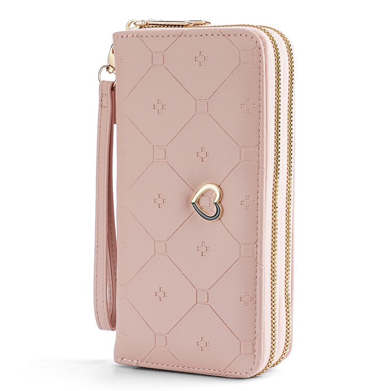 New Wallet Girls' Long Double Layer Zipper Wallet Fashion Single Pull Double Zipper Custom Clutch