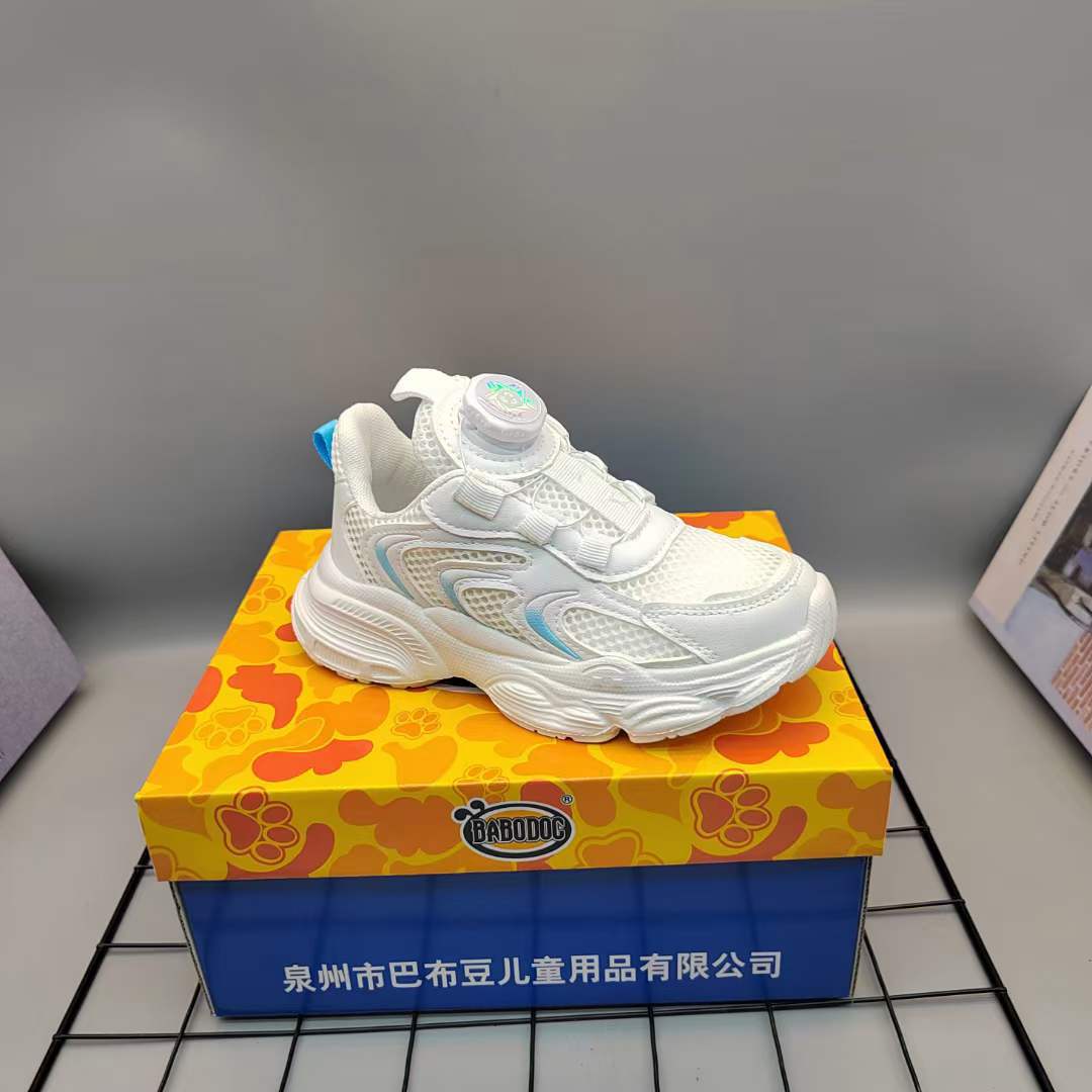 泉州巴布豆童鞋儿童透气休闲鞋女童小白鞋夏季单网运动鞋男b-6蓝