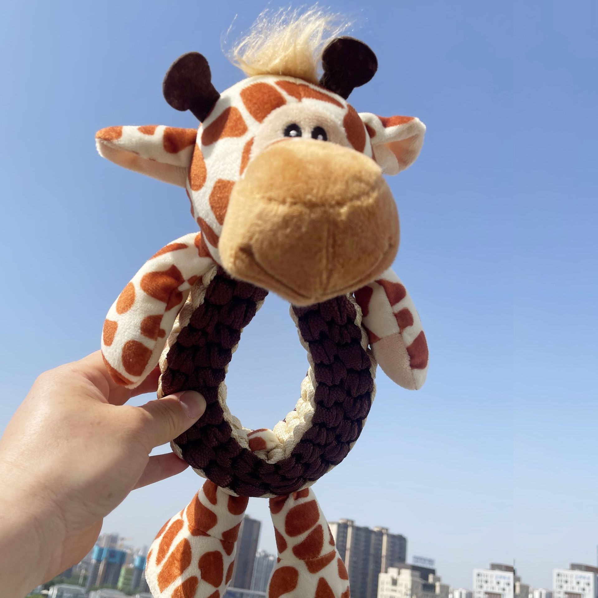 亚马逊新款狗玩具 大狗玩具 耐咬玩具 绳结玩具发声玩具编织玩具