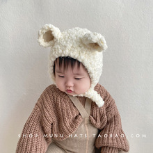 宝宝帽子冬季加厚毛绒帽婴幼儿可爱耳朵超萌保暖护耳帽儿童套头帽