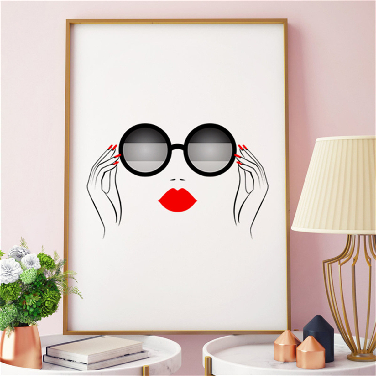 时尚简约美女抽象画室内装饰油画速卖通亚马逊wish装饰画芯批发