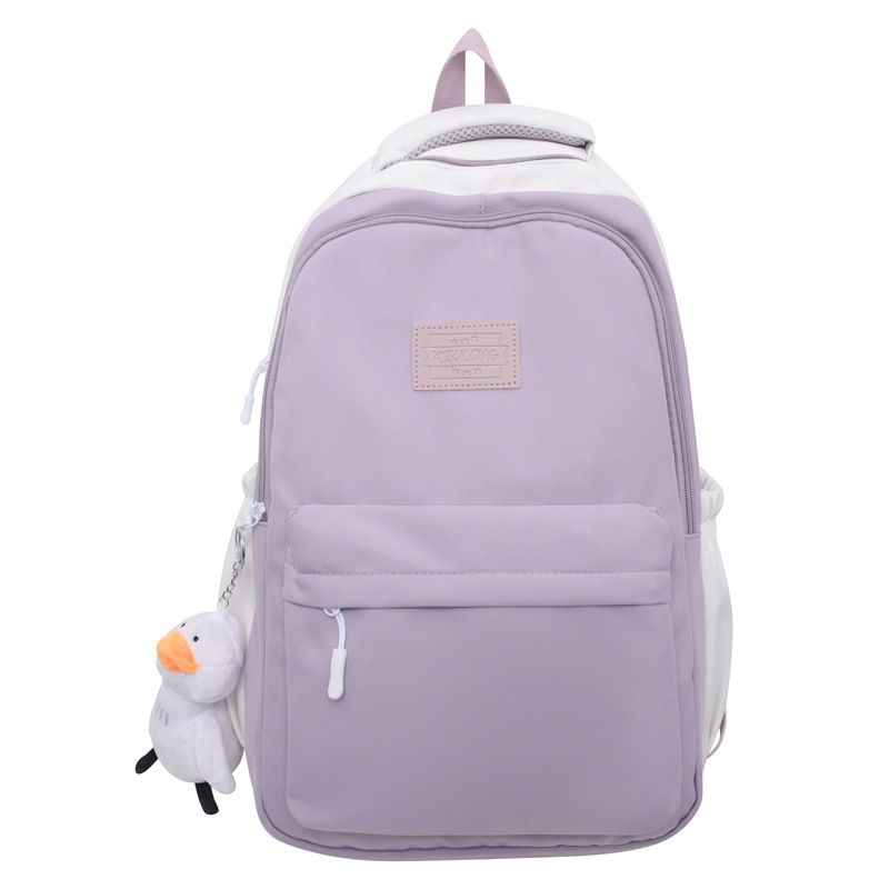 INS Girl's Schoolbag Junior High School Student Contrast Color Campus Backpack Japanese High School Student Big Schoolbag