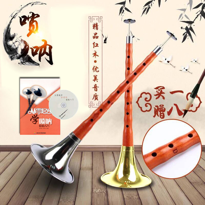 唢呐初学 d调唢呐 c调 降b调 红木唢呐乐器a 大g调送哨片送教材书