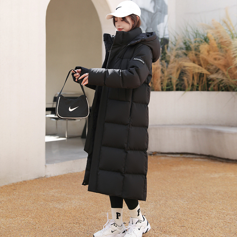 aidanmeng down jacket female 2024 new 400g 90 white duck down overknee long male and female couple winter clothing coat