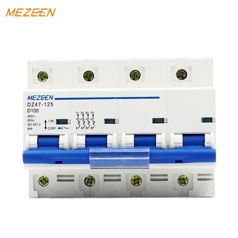 全铜dz158/4p00a 小型断路器家用四相空气开关dz47-125h